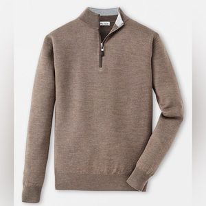 Peter Millar - Men’s Crown Soft Nappa Trim Qrt-Zip Sweater - Rye
